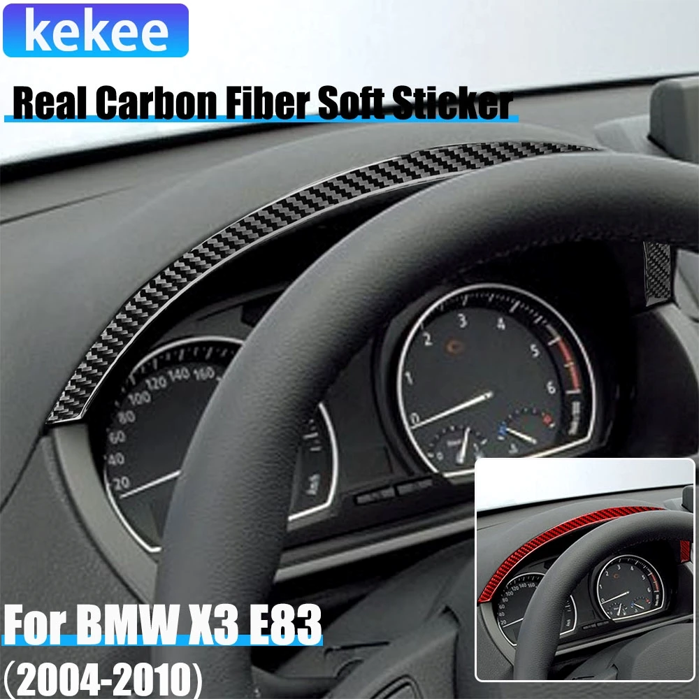 

Real Carbon Fiber Car Accessories Speedometer Frame Trim Cover Soft Sticker For BMW X3 E83 2004 2005 2006 2007 2008 2009 2010