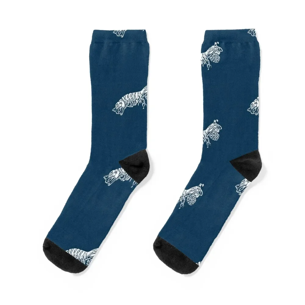 

Mantis Shrimp White Design Socks heated with print happy Man Socks Women's