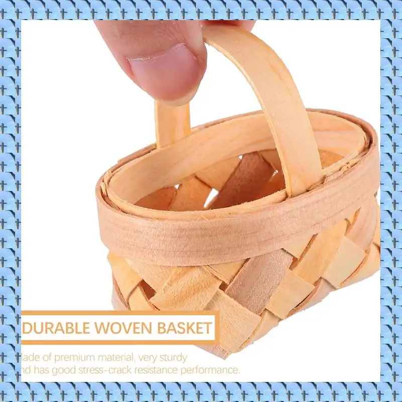 

NOCM 60Pcs Wood Chip Mini Baskets Manual Woven Baskets Ornaments Candy Storage Box