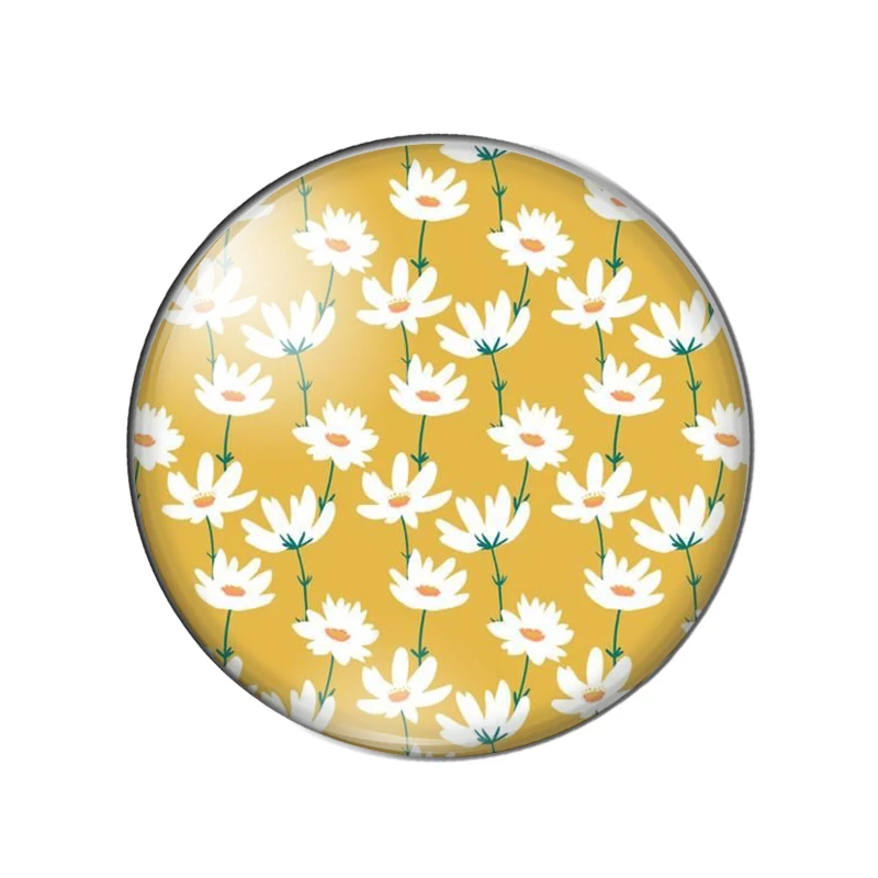 Colorful little daisies blooming Art Patterns 12mm/18mm/20mm/25mm Round photo Glass Cabochon demo flat back Making findings