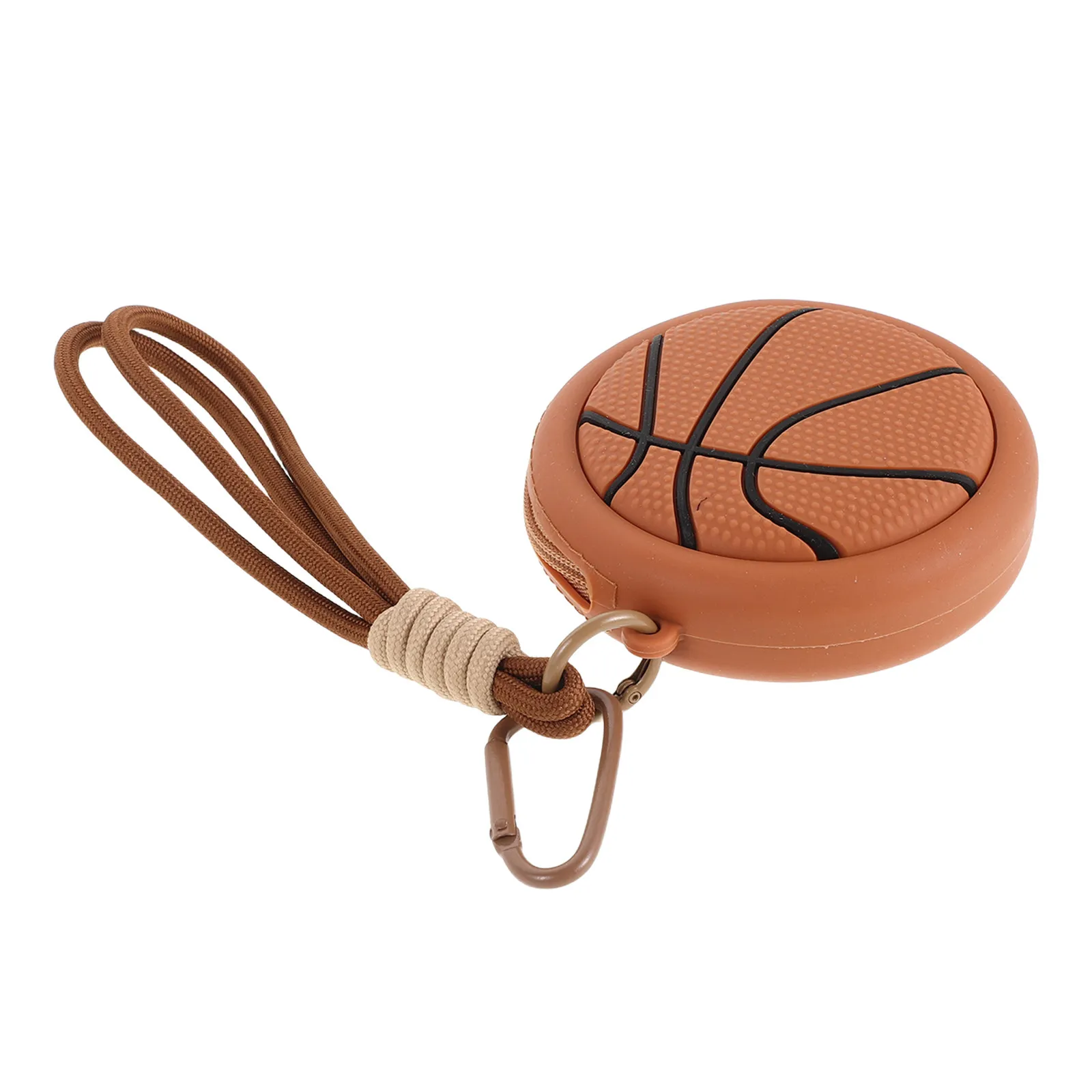 Basketball Earphone Storage Pouch Coin Purse Portable Basketball Shape Bag Sports Keychain Wallet Organizer for