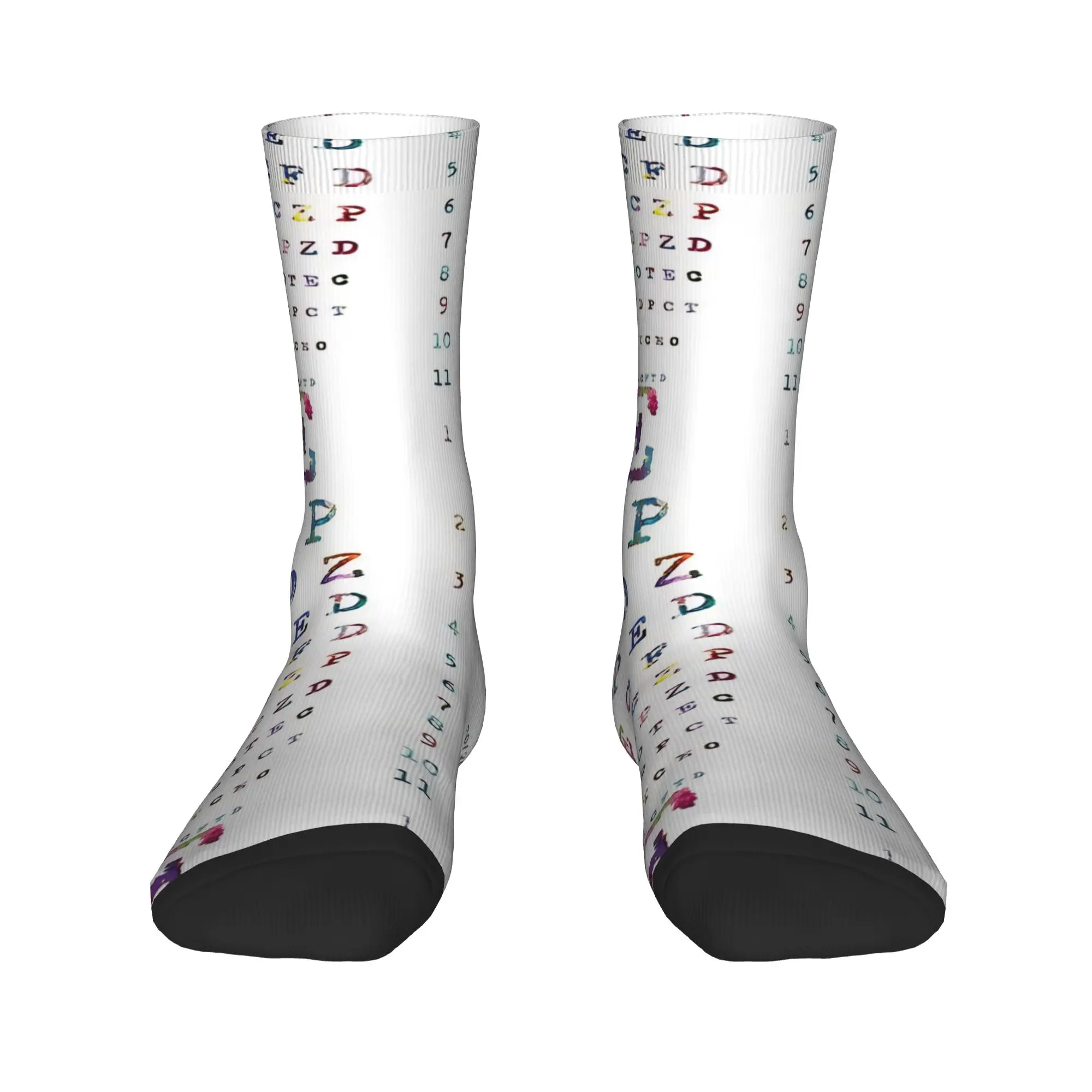 Old Typewriter Eye Chart Diagram Optotype Visual Acuity Socks  Design Stockings Anti-Slip Men Socks Quality Autumn Outdoor Socks