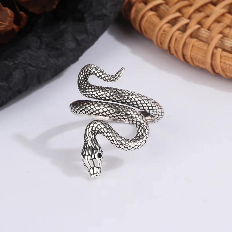 Women's 925 Sterling Silver Adjustable Snake Engagement Ring