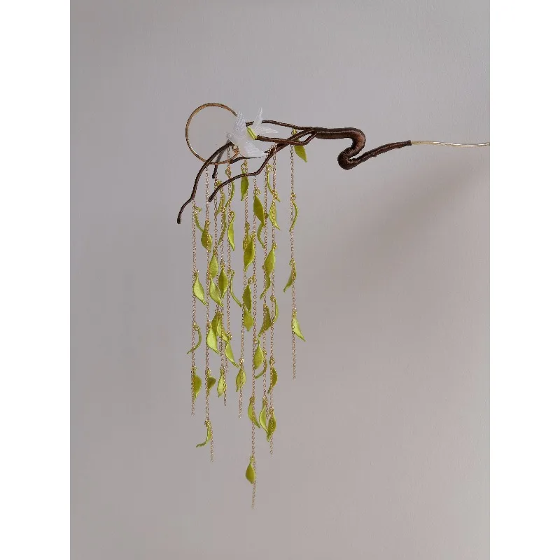 [Chui · Willow] Mingyue Youtan - Willow Leaf Wrapped Flower Tassel Hanfu Cheongsam Accessories