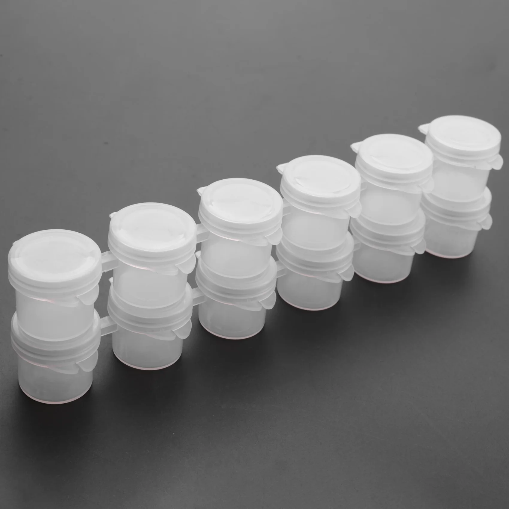 New!20 Strips 120 Pots 5Ml 6 Cups Mini Empty Paint Pot Pod Strips Paint Strips Arts And Crafts Plastic Storage Containers