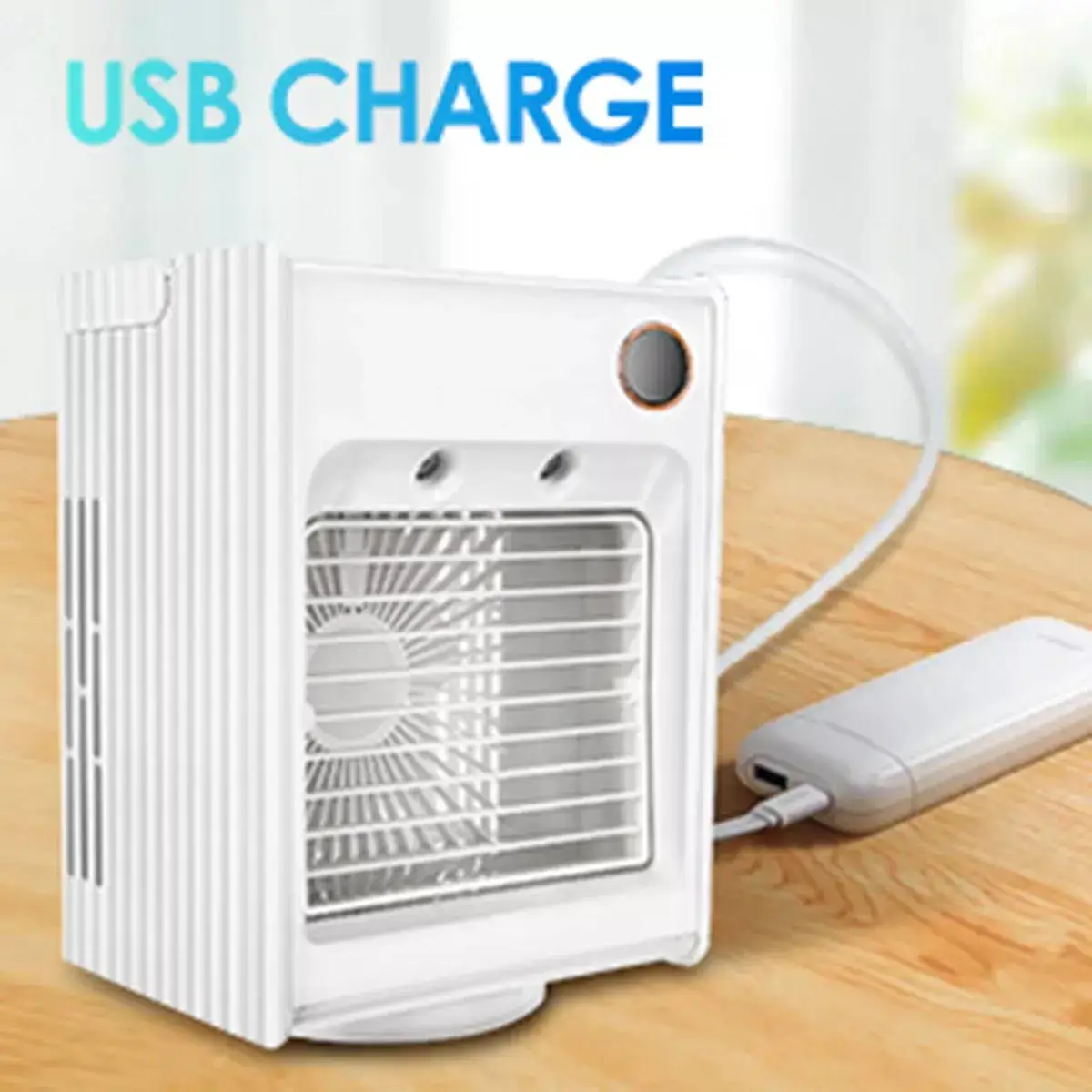 Air Cooling Fan Home Air Cooler With Light Mini Portable Air Conditioning Fan Humidifier 120 Rotation Personal Desktop Fan USB