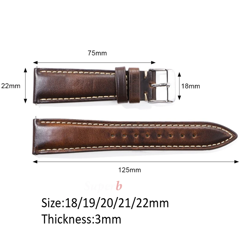 خمر النفط الشمع الجلود سوار لساعة سامسونج غالاكسي 18/19/20/21/22/24 مللي متر خياطة جلد البقر الإفراج السريع حزام جلد العجل