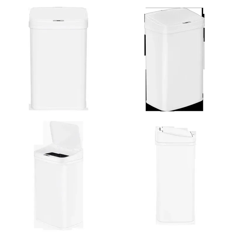 50L Large Capacity Smart Induction Trash Can High Quality Rectangular Stainless Steel Kitchen Waste Bin