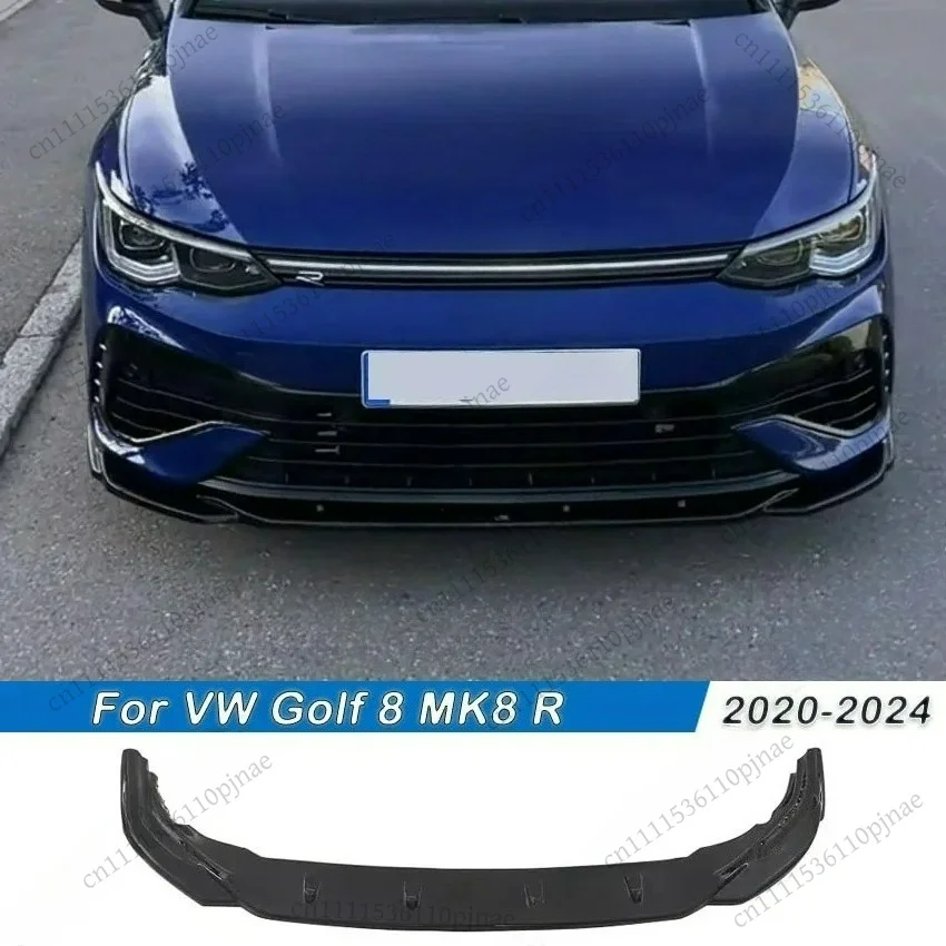For Volkswagen Golf 8 8.5 R 2020-2024 MAXTON Style Car Front Bumper Lip Splitter Spoiler Diffuser Body Kits Tuning Gloss Black
