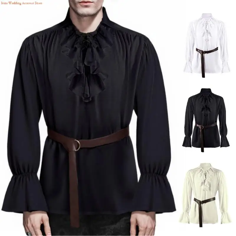 

G92D Mens Renaissances Рубашка пиратская рубашка средневековые викинги рубашка с длинным рукавом рубашка с длинным рукавом