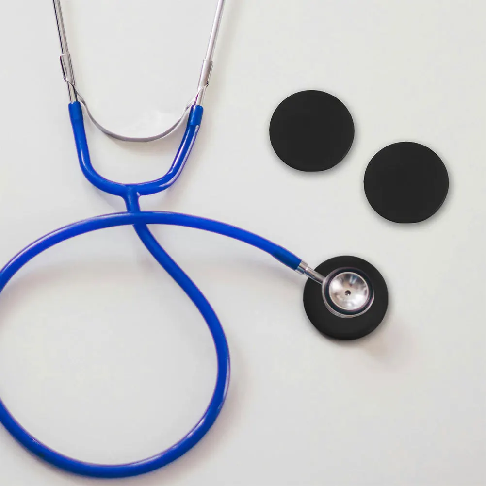 10 Buah Penutup Pelindung Kepala Stetoskop Silikon Hitam Suku Cadang Pengganti Ujung Telinga Diafragma Dapat Digunakan Kembali Stetoskop Medis