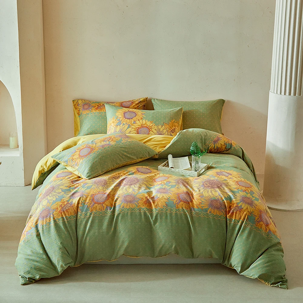 Duvet Cover Bedding Set Twin Full Queen King Size 135x200 Nordic Quilt Cover 240x220 Double Single Sunflower Bed Linen 200x200