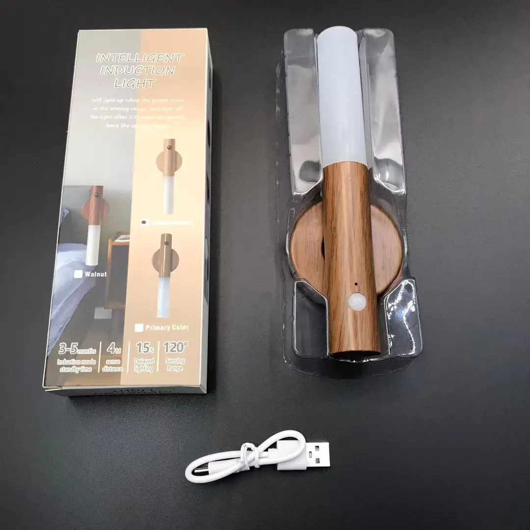 New Smart Motion Sensor Night Light LED Rechargeable Magnetic Wall Lamp Bathroom Kitchen Toilet Wall Induction