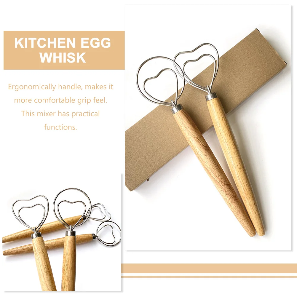 

2pcs Whisk Mixer Manual Egg Beater Kitchen Baking Tools Ergonomic Handle Lightweight Easy Clean Household Flour Stirrer Coil
