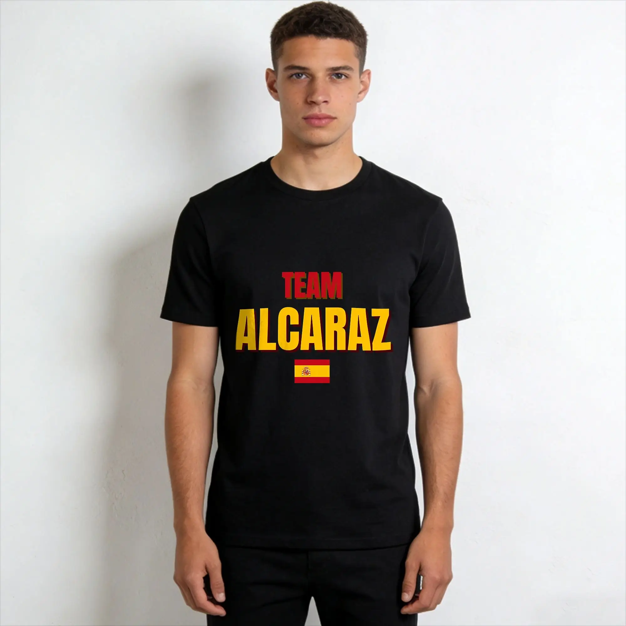 Carlos Alcaraz  Men's T Shirt  Vintage Tee Shirt Short Sleeve Round Neck T-Shirts 100% Cotton Gift Idea Clothes