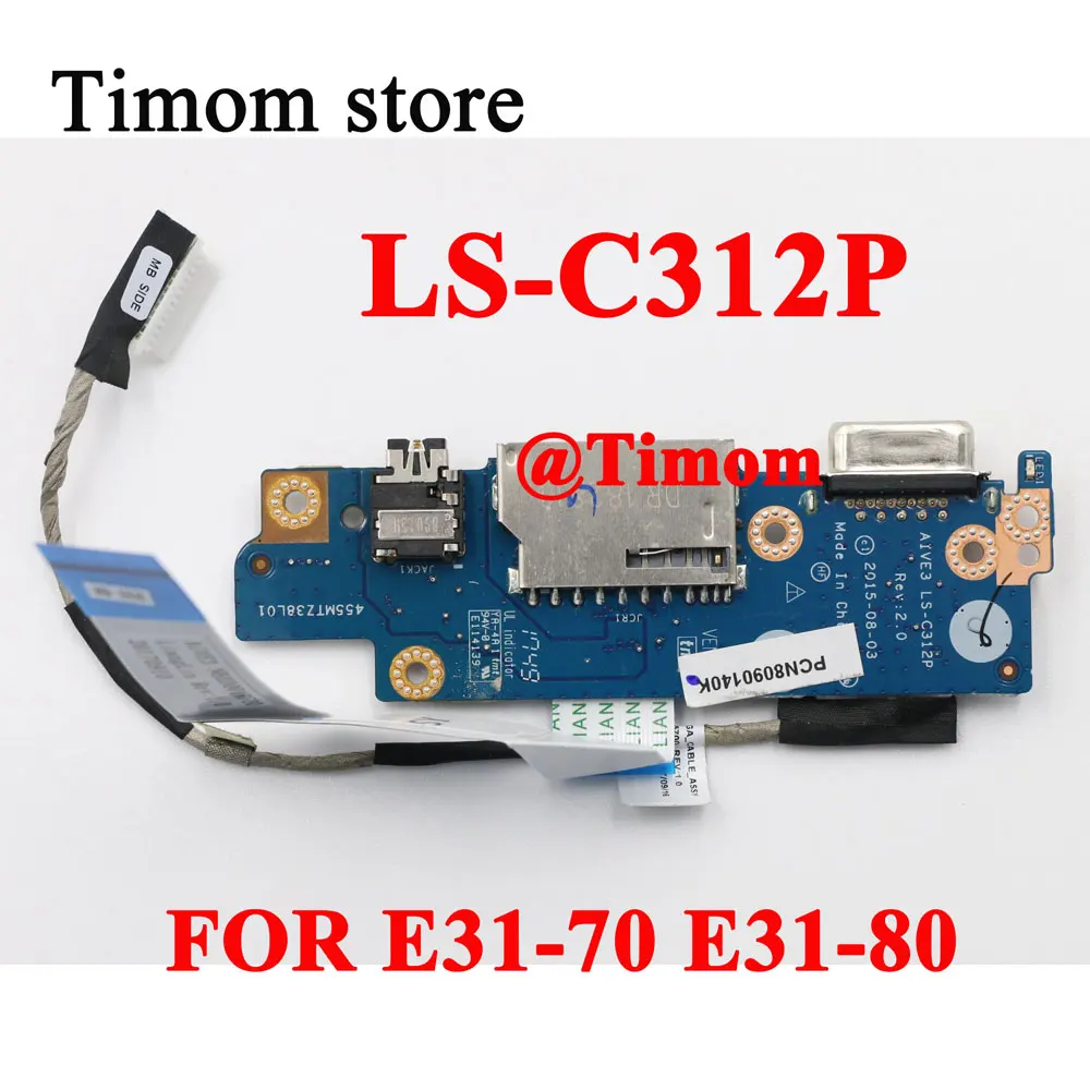 LS-C312P FOR Lenovo E31-70 80KC 80KW 80KX E31-80 80MX Original New SD Card Reader Audio IO Board w Cable NBX0001RF00 5C50J36070