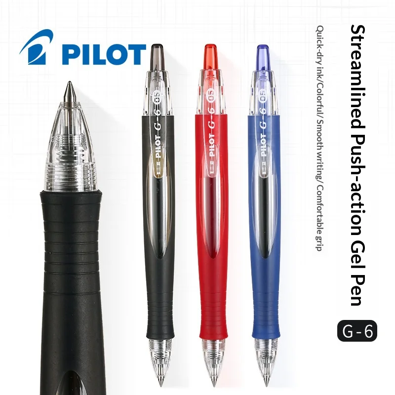 Japan PILOT BL-G6 Gel Pen 0.5mm Ergonomic Streamline Pen Holder Chubby Pen,Large Capacity School Quick-dry Stationery Supplies