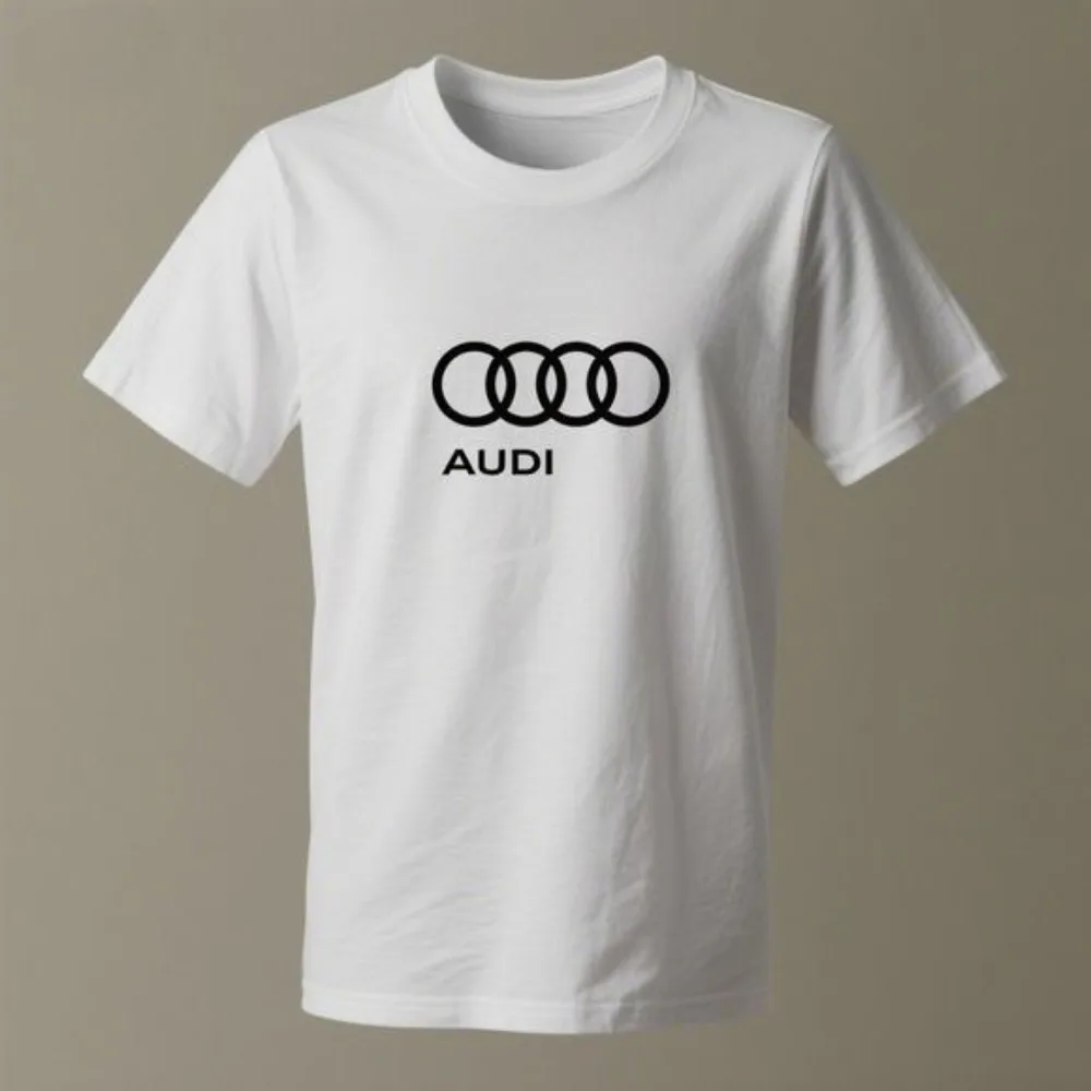 

Лето 2025 г., высококачественная футболка Audi AUDi Racing Chest с логотипом и круглым вырезом с короткими рукавами, магазин 4S, мужской и женский одинаковый топ