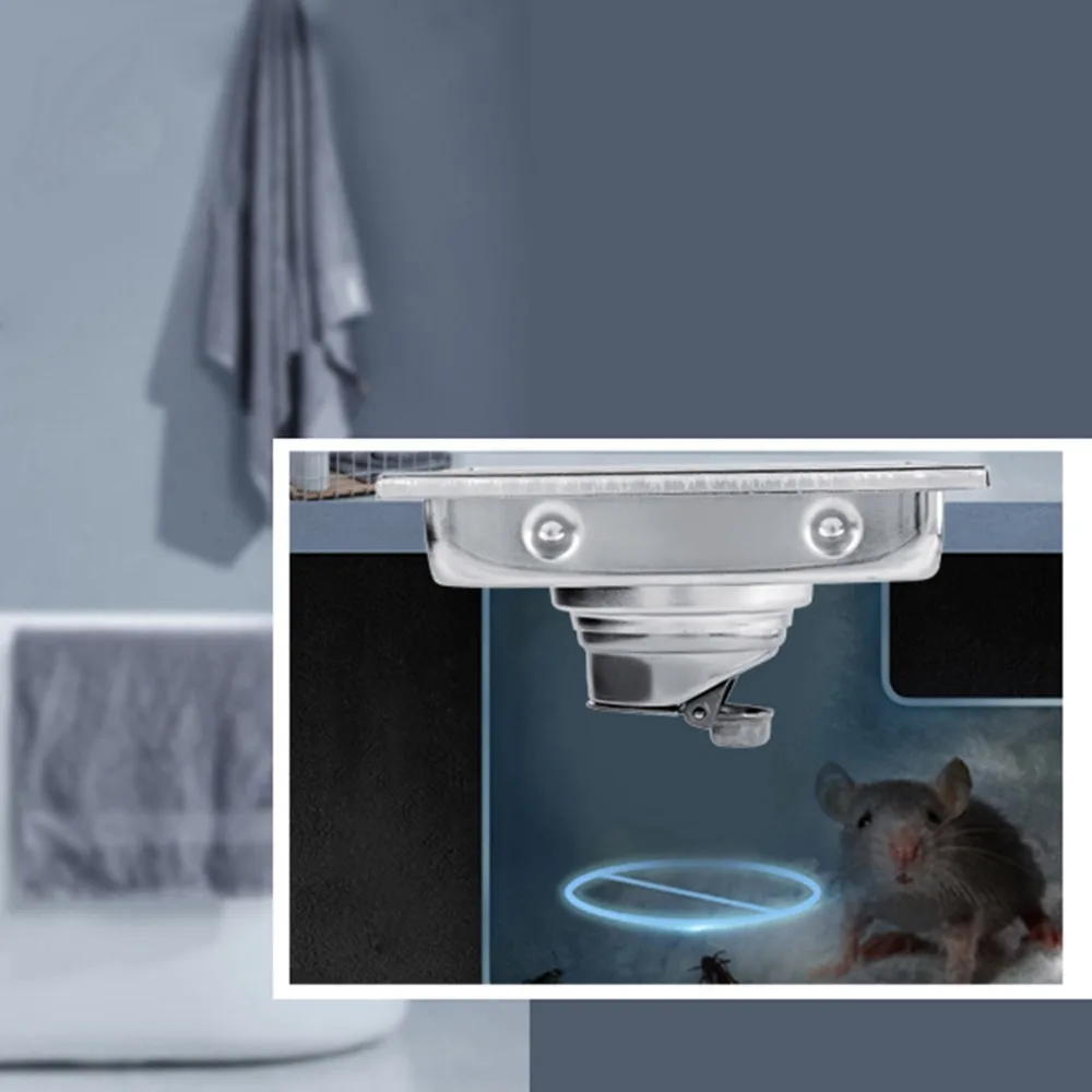 304 Stainless Steel Floor Drain Square Shape Brushed Finish Bathroom Drain Removable Grille Cover Hidden Form Waste Gate
