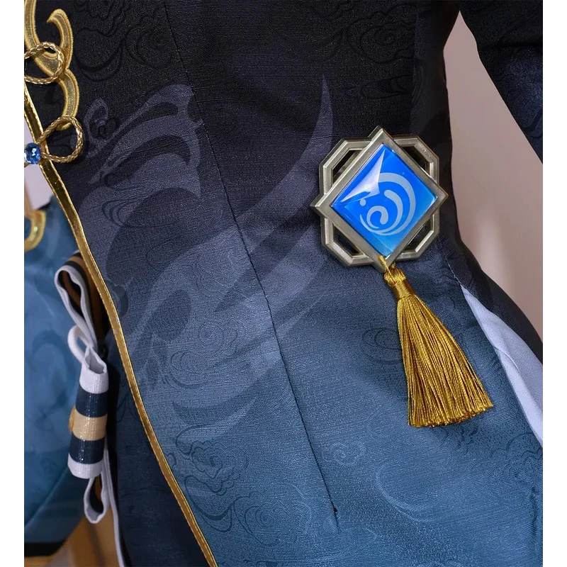 【Wetrose】 متوفر في المخزون أزياء Xingqiu SSR التأثيرية Genshin Impact Xing Qiu مجموعة كاملة من الشعر المستعار لعيد الهالوين وعيد الميلاد