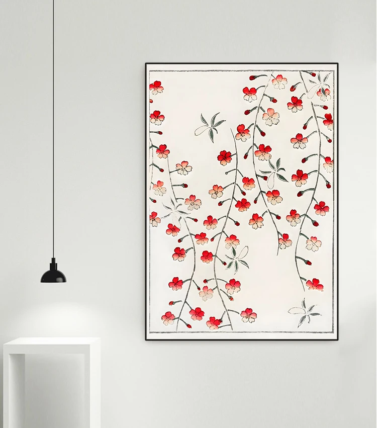 Japanese Cherry Blossom Vintage Posters Print Botanical Pattern Flower Canvas Paintings Aesthetic Wall Art Girl Dream Room Decor