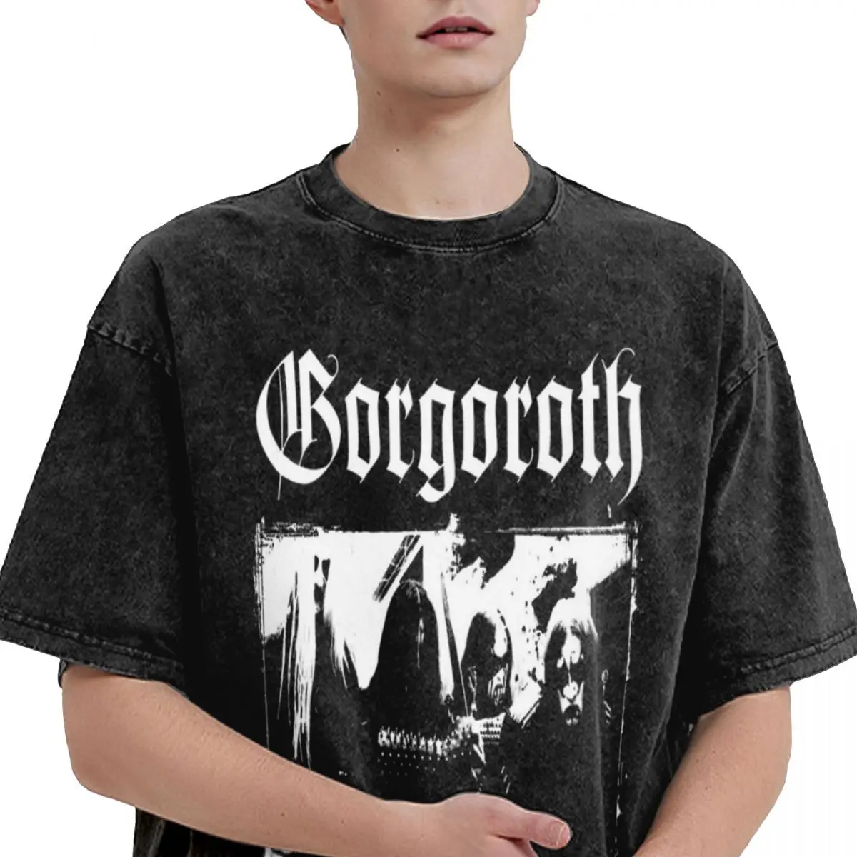 Men's Gorgoroth Music T Shirts america 90s band Tees Summer Y2K Funny Short-Sleeve T-Shirt O-Neck Fashion Tee Shirt Hot Sale