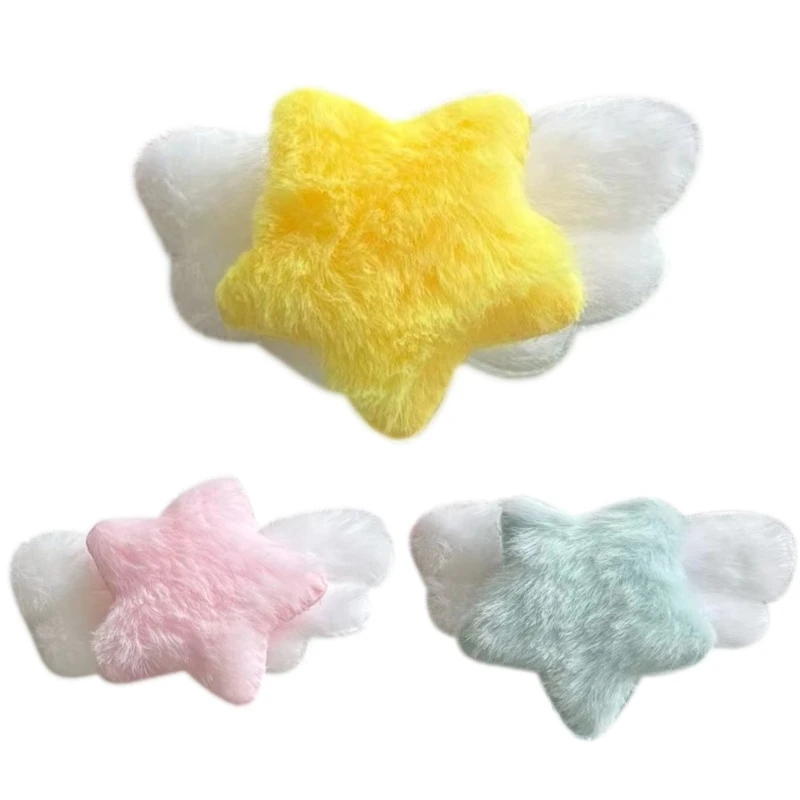 Ins – épingle à cheveux en forme d'aile d'étoile en peluche pour pince à cheveux à breloque, doux mignon,