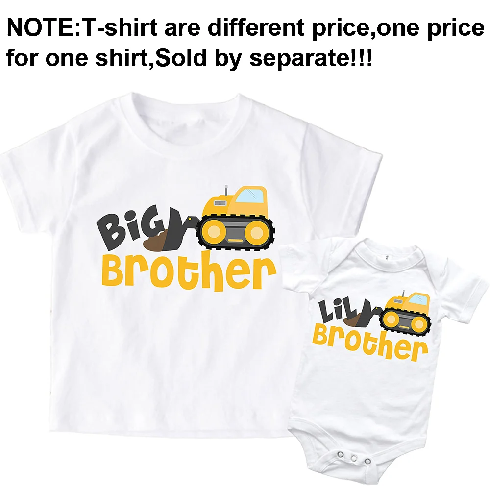 Big Brother Little Brother Family Matching Outfits Kids Shirt Baby Bodysuit Family Matching Clothes Summer Kids Shirt Family Tee