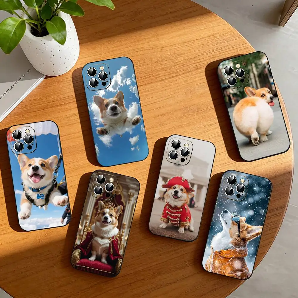 

corgi Lovely Phone Case Silicone Soft For IPhone 17 16 15 14 13 12 11 X XR Plus Pro Max Plus