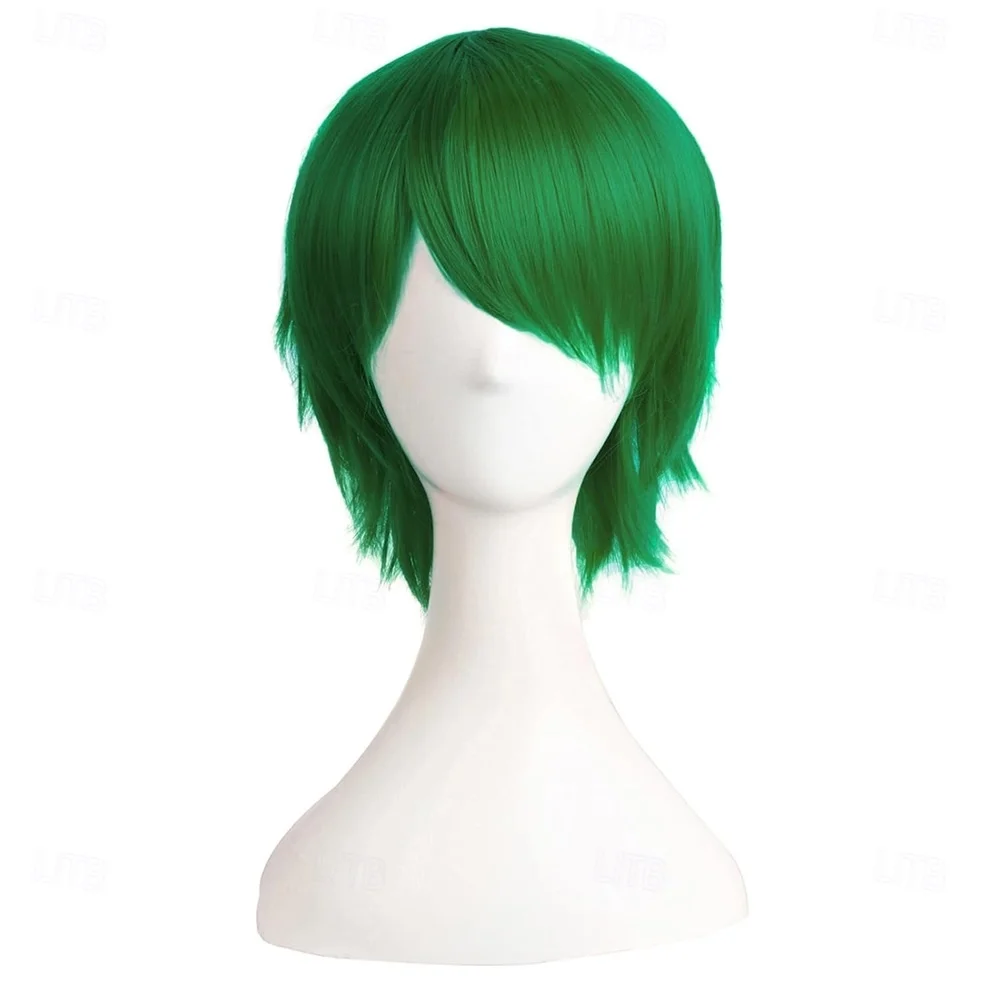HAIRJOY Synthetic Hair Green Carnival Wig Straight Short Festival Wig Cosplay Costume Wig