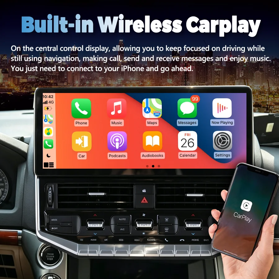 Upgrade 15.9Inch Android 15 Car Multimedia Player Car Radio For Toyota Land Cruiser LC200 LC300 2007‑2021 High‑end Trim Stereo