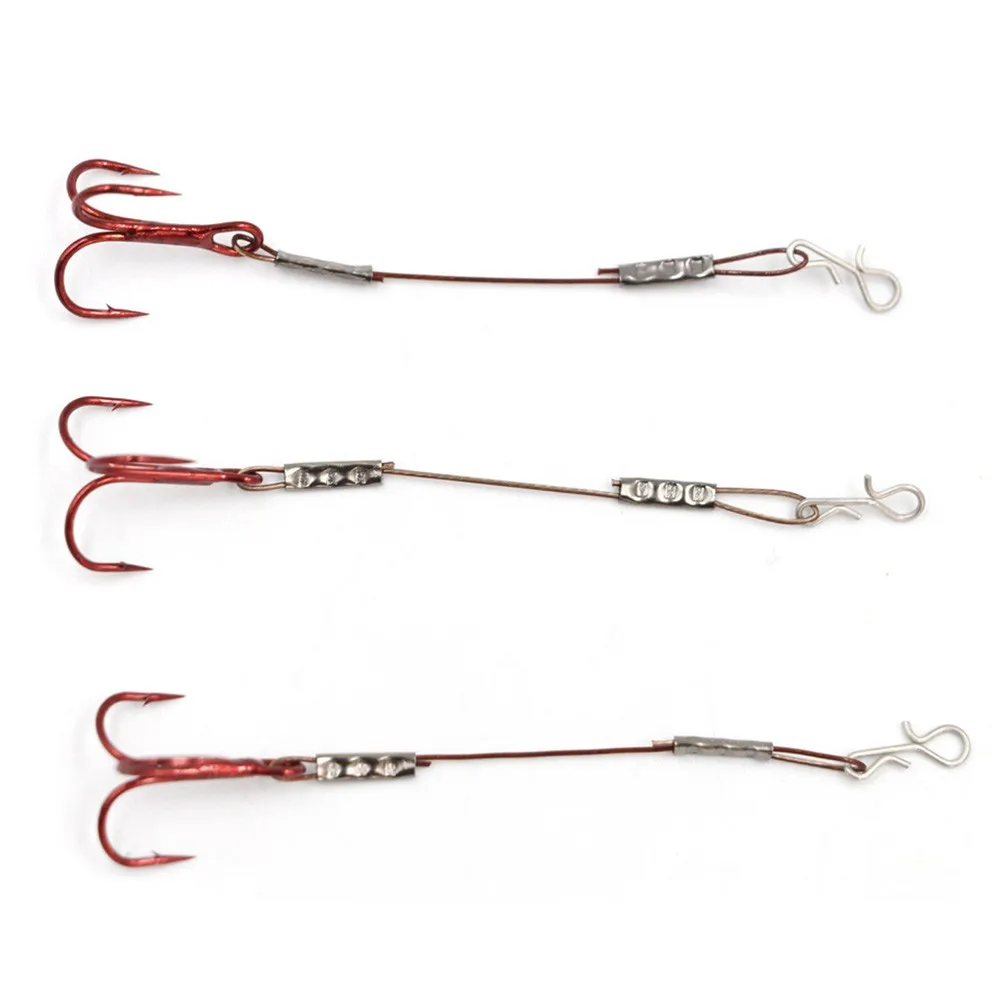 3pcs Fishing Hook Treble Overturned Hooks Stainless Steel Pike Perch Bass Predator Lure Fishing Stingers Hook