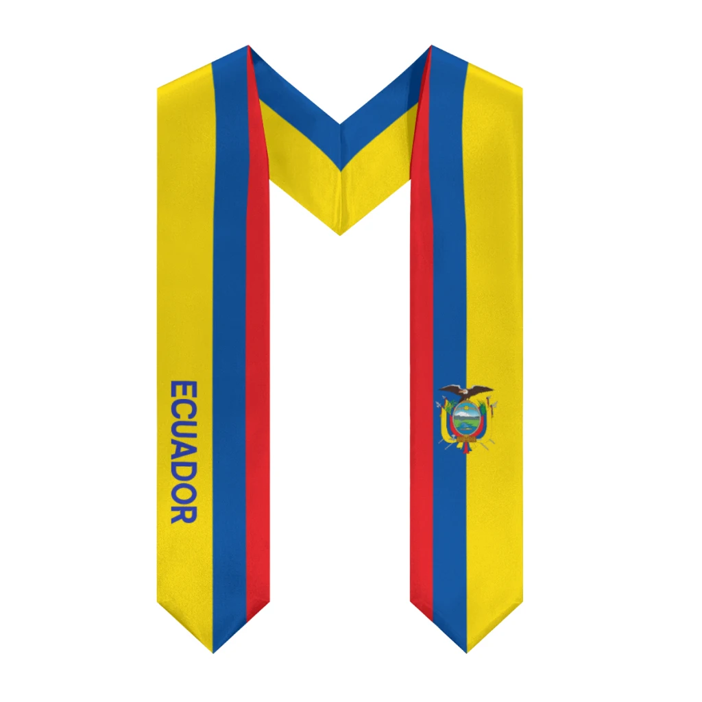 

More design Graduation shawl Ecuador & United States Flag Stole Sash Honor Study Aboard International Students