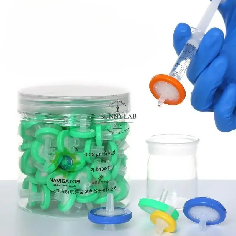100pcs/box Laboratory Disposable Syringe Filter Nylon Organic Water System PTFE 13/25mm 0.22um 0.45um