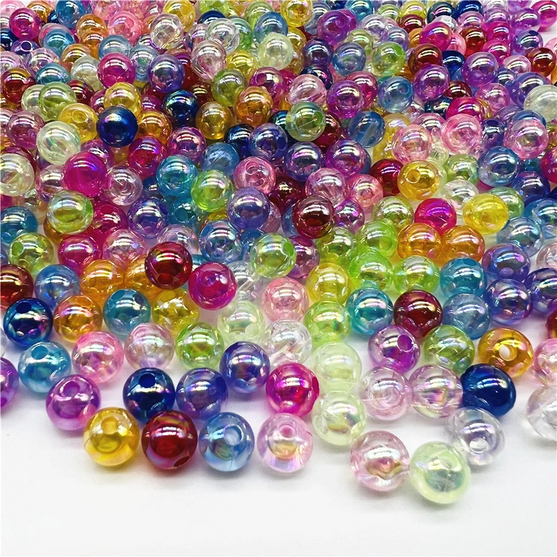 6/8/10MM Transparent Polished Round Shape Beads Acrylic Spacer Beads For Jewelry Making DIY Charms Bracelets Necklac Accessories