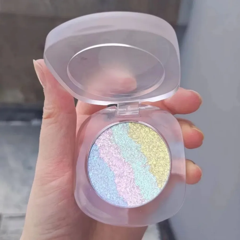 Private Label Chameleon Highlighter Rainbow Multicolor Diamond Eyeshadow Cream Multi-Use Lipgloss Blush Wholesale Makeup Blusher