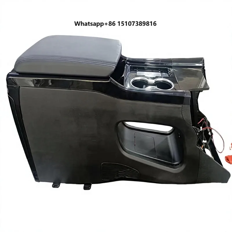 Hiace 300 RHD 2015- Center Console Armrest Box Leather Cup Holders Air Vents Wireless Charging USB-C 12V Socket