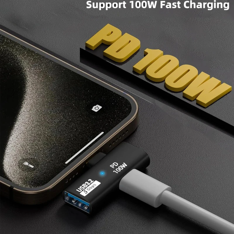 2-In-1 Type C To Usb 3.2 Adapter Device With 100w Charging Port Thunderbolt Otg Converter For Rog Ally Steam Deck Quest Macbook