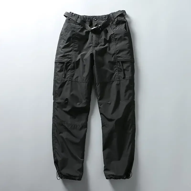 S-6XL Tooling Pants Thick Waterproof Fleece Cargo Pants Men Women Winter Outdoor Multi-pockets Loose Straight Overall Trousers