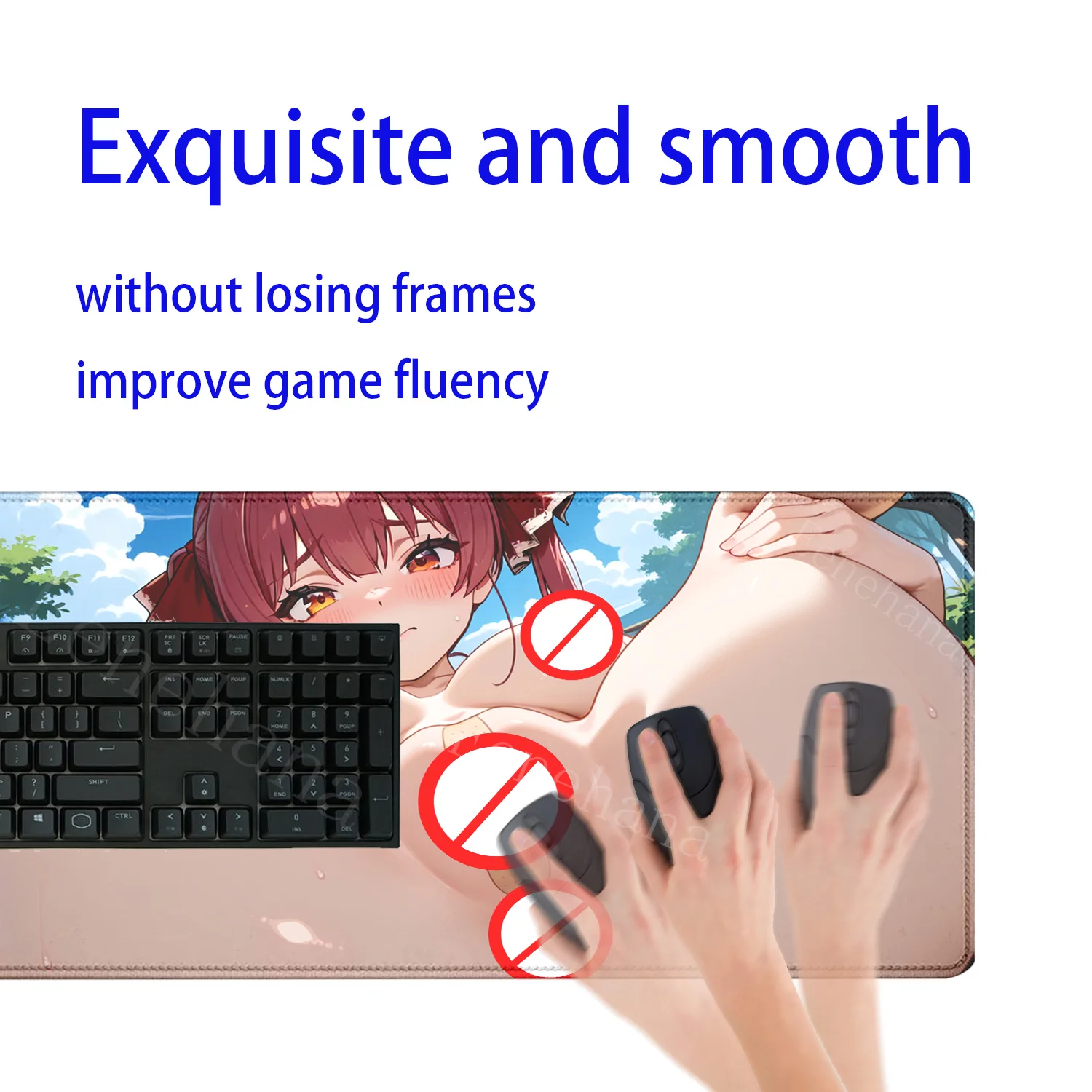 Hololive Houshou Marine Mousepad أنيمي Kawaii مثير فتاة هنتاي كمبيوتر محمول مكتب المطاط PC السجاد لعبة لوحة الماوس لوحة المفاتيح حصيرة مكتبية