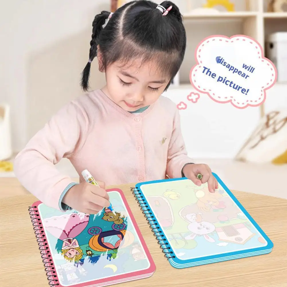 Libro da disegno ad acqua magico Giocattoli educativi riutilizzabili Libri precoci Regalo sensoriale Vernice con penna per apprendimento Graffiti ad acqua M9S2