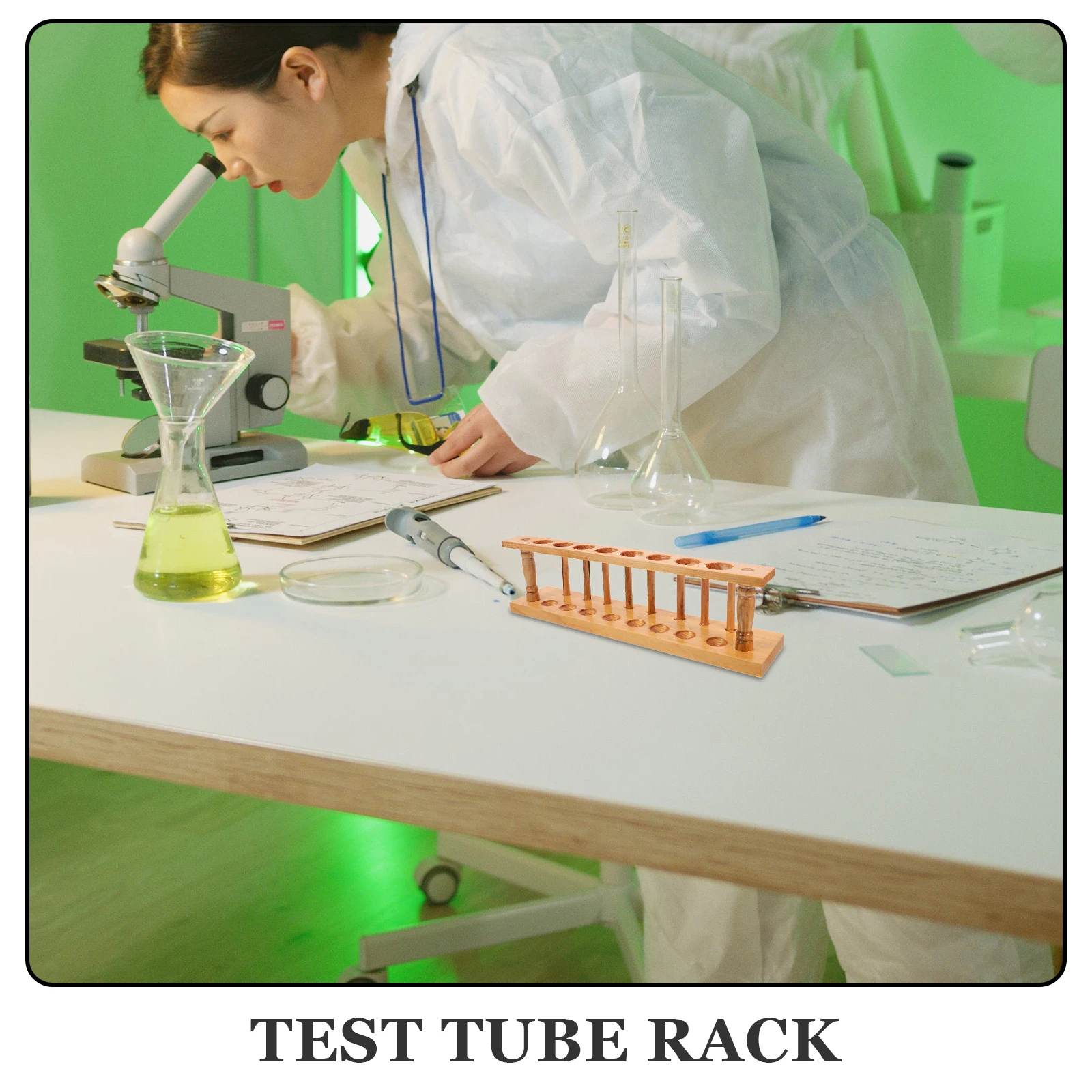 

8 Holes Wooden Test Tube Rack Storage Holder Lab Teaching Research Stable Organizer Stand Tube Shelf Rack Wood Holder