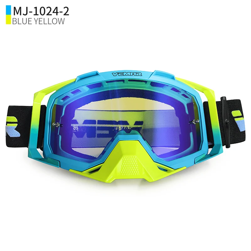 High-density Sponge Retro Motorcycle Goggles Ski Glasses Non-slip Belt Cycling Racing Riding Bike Motocross Goggles