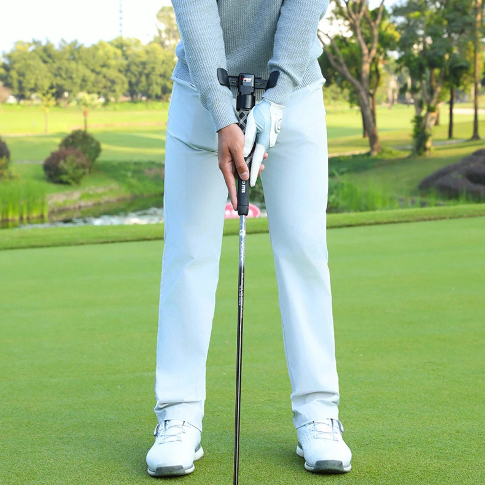 Golf Putting Practice Aid Clamp Design Golf Putting Aid Wrist Stabilizer Side Arm Supports Adjustable Putter Support Lightweight