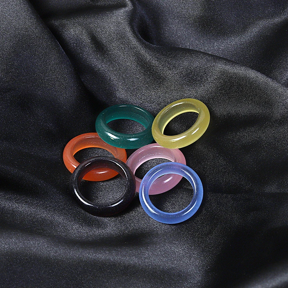 Wholesale Bulk Lots Womens 50Pcs Smoothy Cat's Eye Mixed Color Stone Finger Ring Band Couple Wedding Engagement Mens Rings FREE