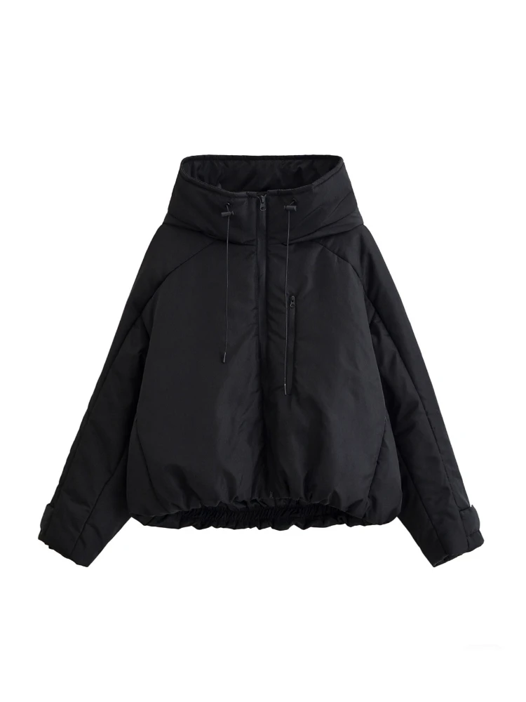 جاكيت نسائي مقاوم للماء والرياح بياقة عالية مع غطاء رأس قابل للتعديل مع سدادات وأكمام طويلة وجيوب وحاشية مرنة وسحاب جاكيت بغطاء رأس معاطف دافئة للخريف والشتاء