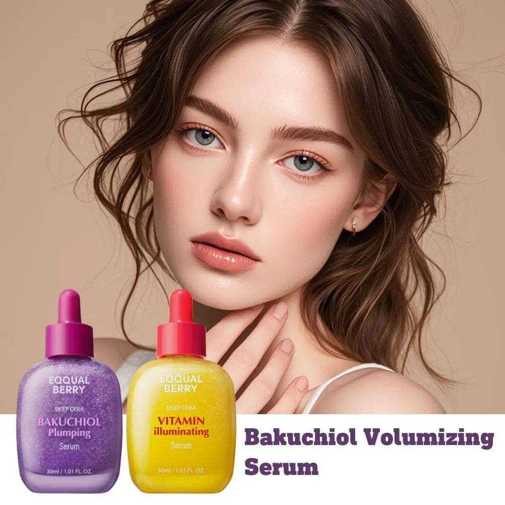 EQQUALBERRY Deep Care - مصل Bakuchiol Plumping 5000 جزء في المليون بديل الريتينول، مصل إضاءة الفيتامينات، العناية بالبشرة
