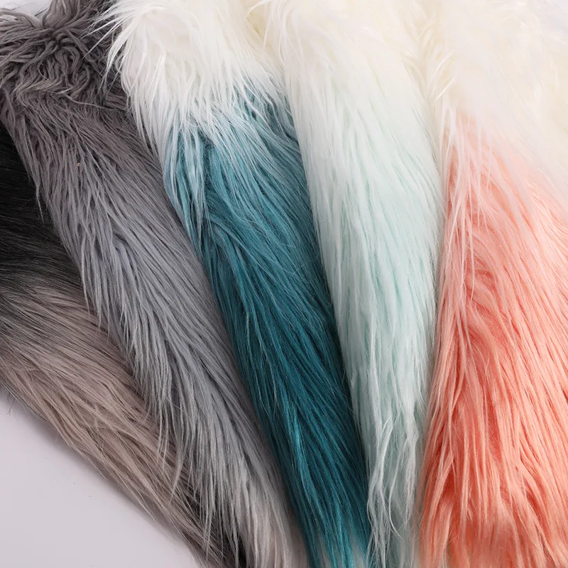 

160*100cm High grade Two-color gradient plush faux fox fur fabric for winter coat vest Fur collar toy fur tissu telas