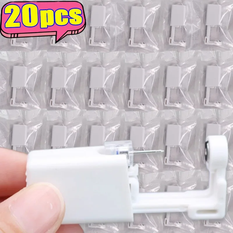 1/20pcs Disposable White Pink Ear Piercing Gun Painless Safe Sterile Puncture Earring Piercer DIY Nose Body Piercing Jewelry