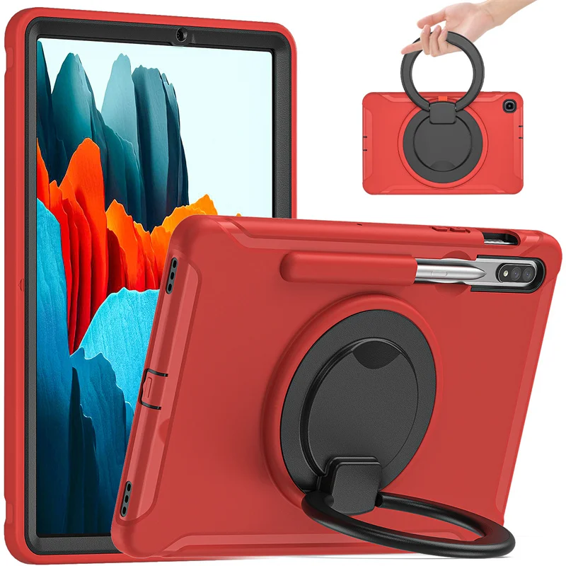 For Samsung Tab A9 Plus Case S9/S9 FE Plus Cover 12.4inch With Pen Slot Handheld PC Rotary Stand anti drop Protective Case